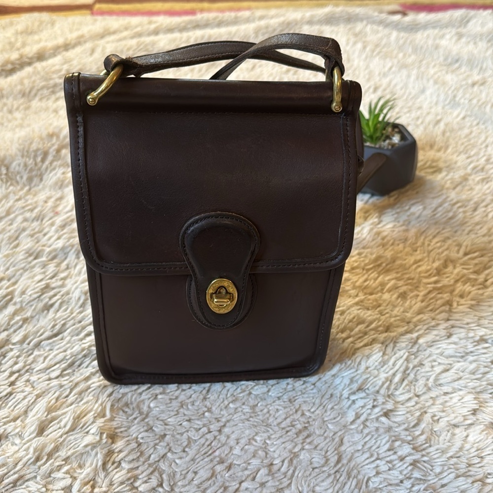 👜Vintage Coach 9930 Murphy Willis Crossbody Bag Leather Dark Brown - Picture 3 of 16
